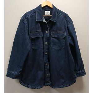 Old navy womens xl jeans denim shirt tough strong boyfriend oversized blue